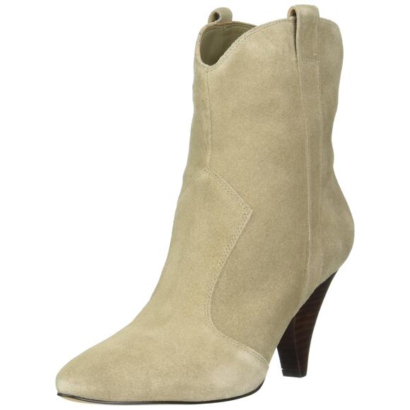 Marc Fisher LTD Women's Carissa Ankle Boot Medium Natural Suede EU 37.5 US 7.5 - Picture 1 of 6
